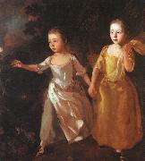 Thomas Gainsborough The Painter's Daughters Chasing a Butterfly oil